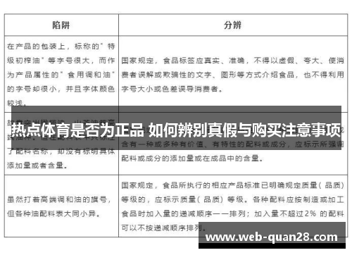 热点体育是否为正品 如何辨别真假与购买注意事项